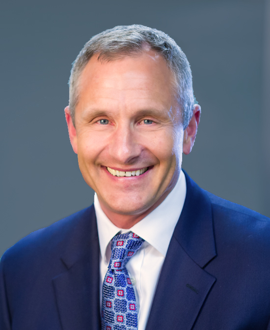 Man in blue suit and tie