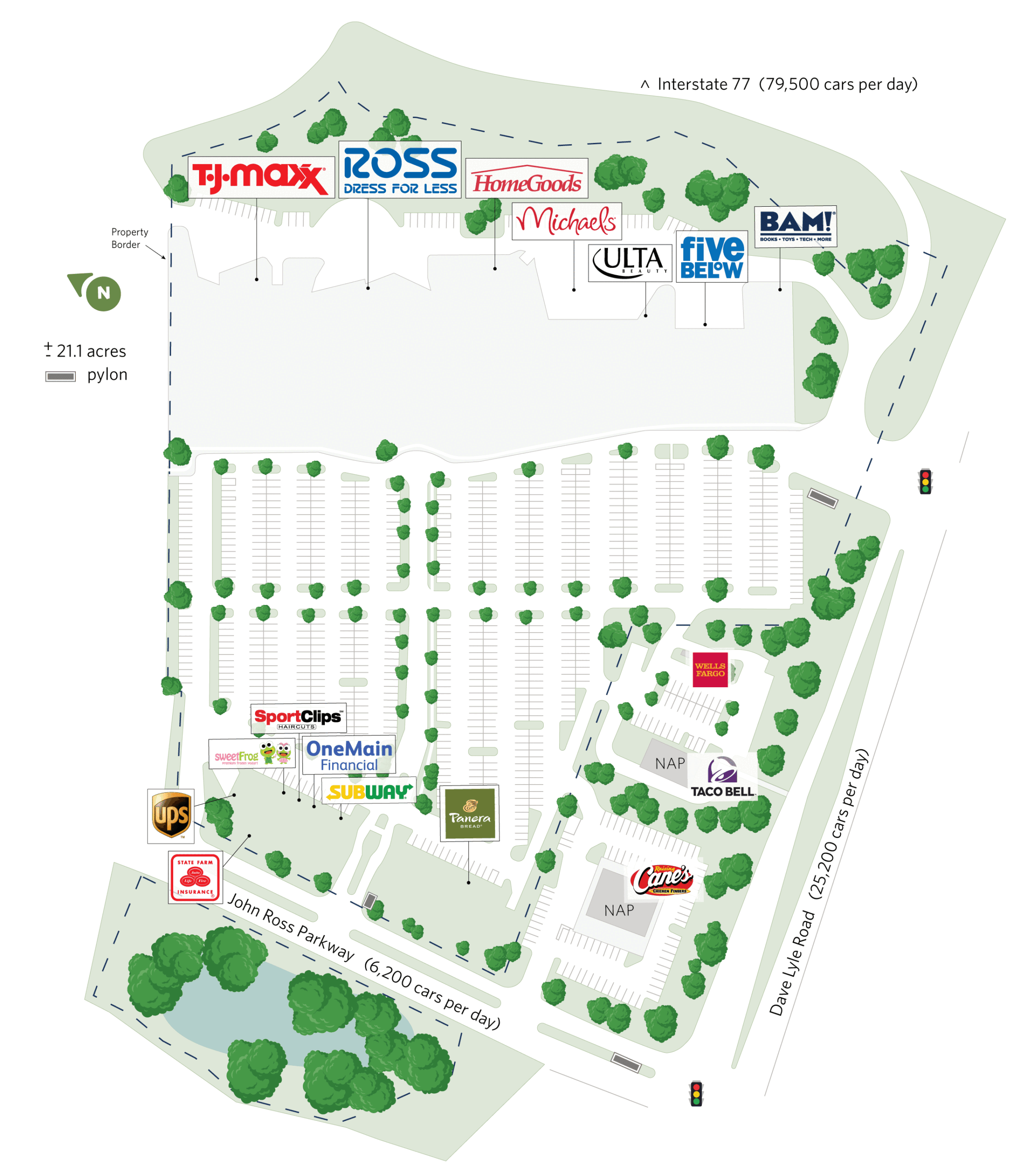 Site plan for Manchester Village at John Ross Parkway and Dave Lyle Boulevard, Rock Hill, SC